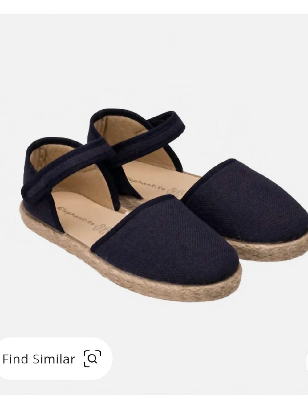 🆕 NWT NIB Elephantito kids navy linen Velcro-strap espadrilles